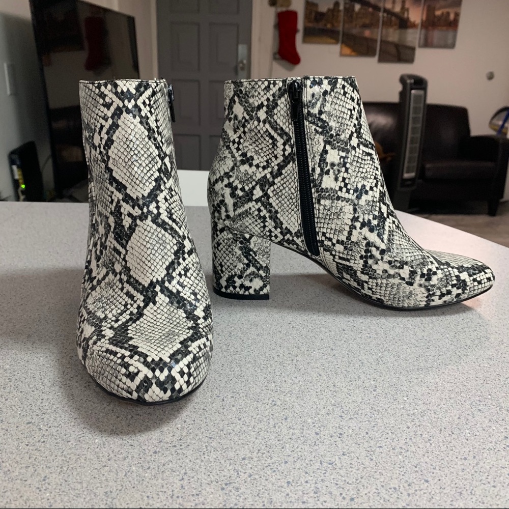 Inc Snakeskin Booties
